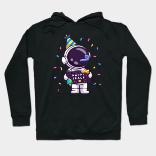 Cute Astronaut Celebrate Birthday Party Space Cartoon Hoodie